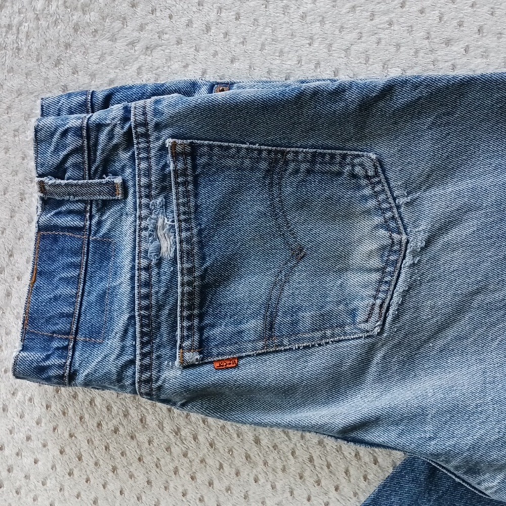 Vintage 517 distressed bootcut light wash Jeans orange tab & gorgeous - Picture 8 of 16